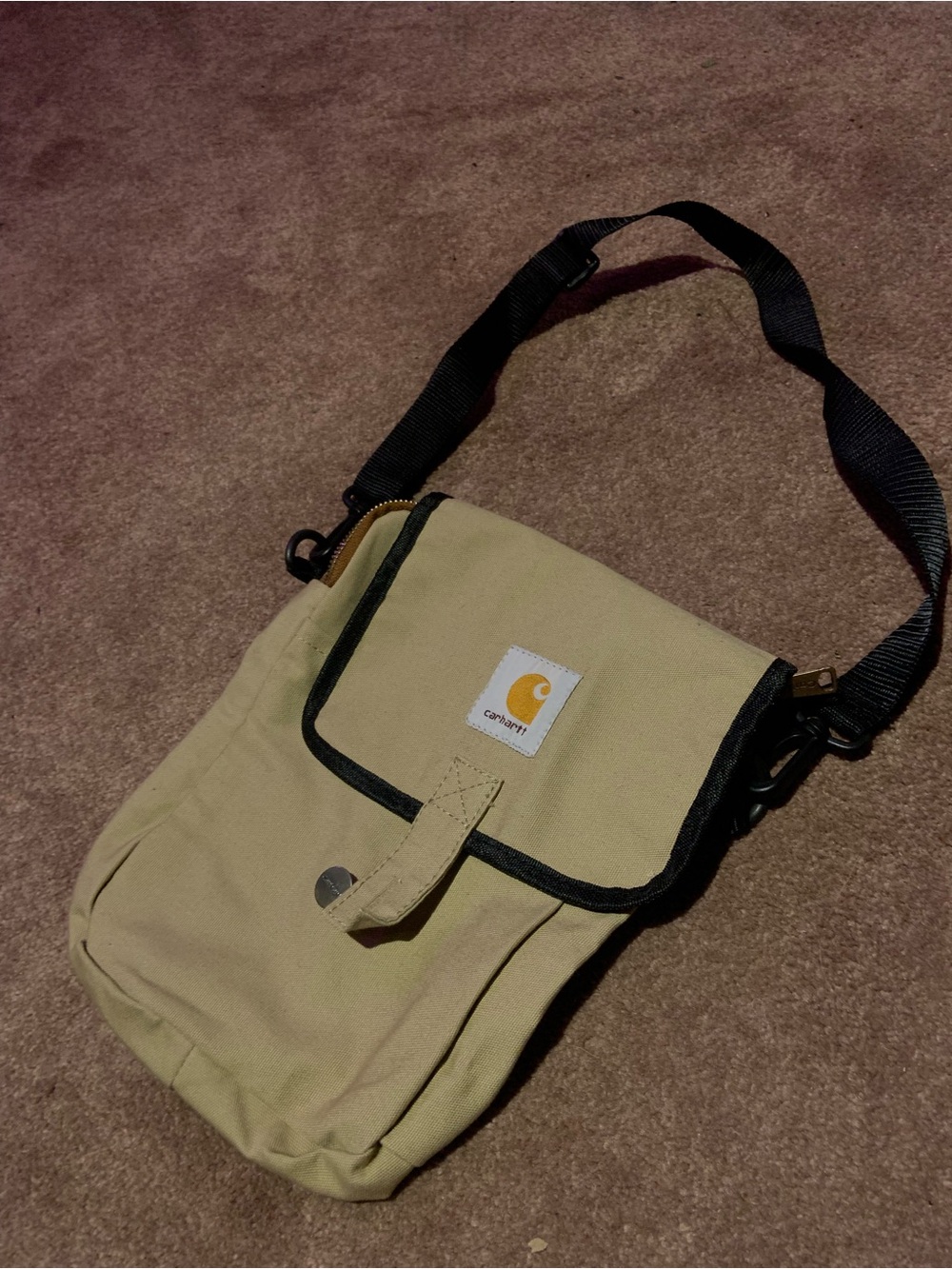 Carhartt Beige/Tan Messenger Crossbody with Black Trim